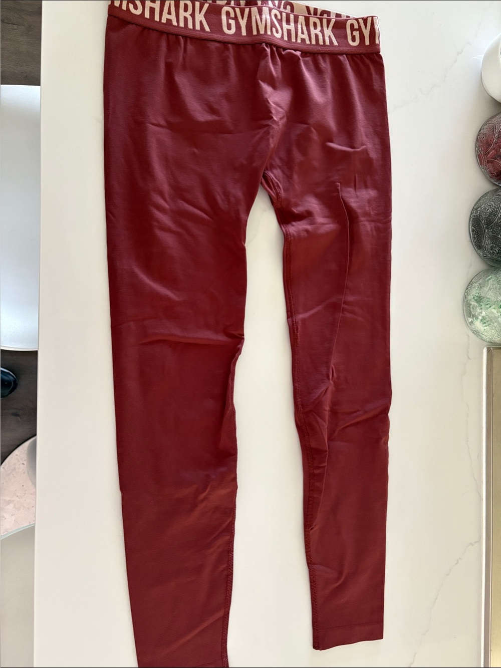Gymshark Maroon Logo Waist High-Rise Leggings